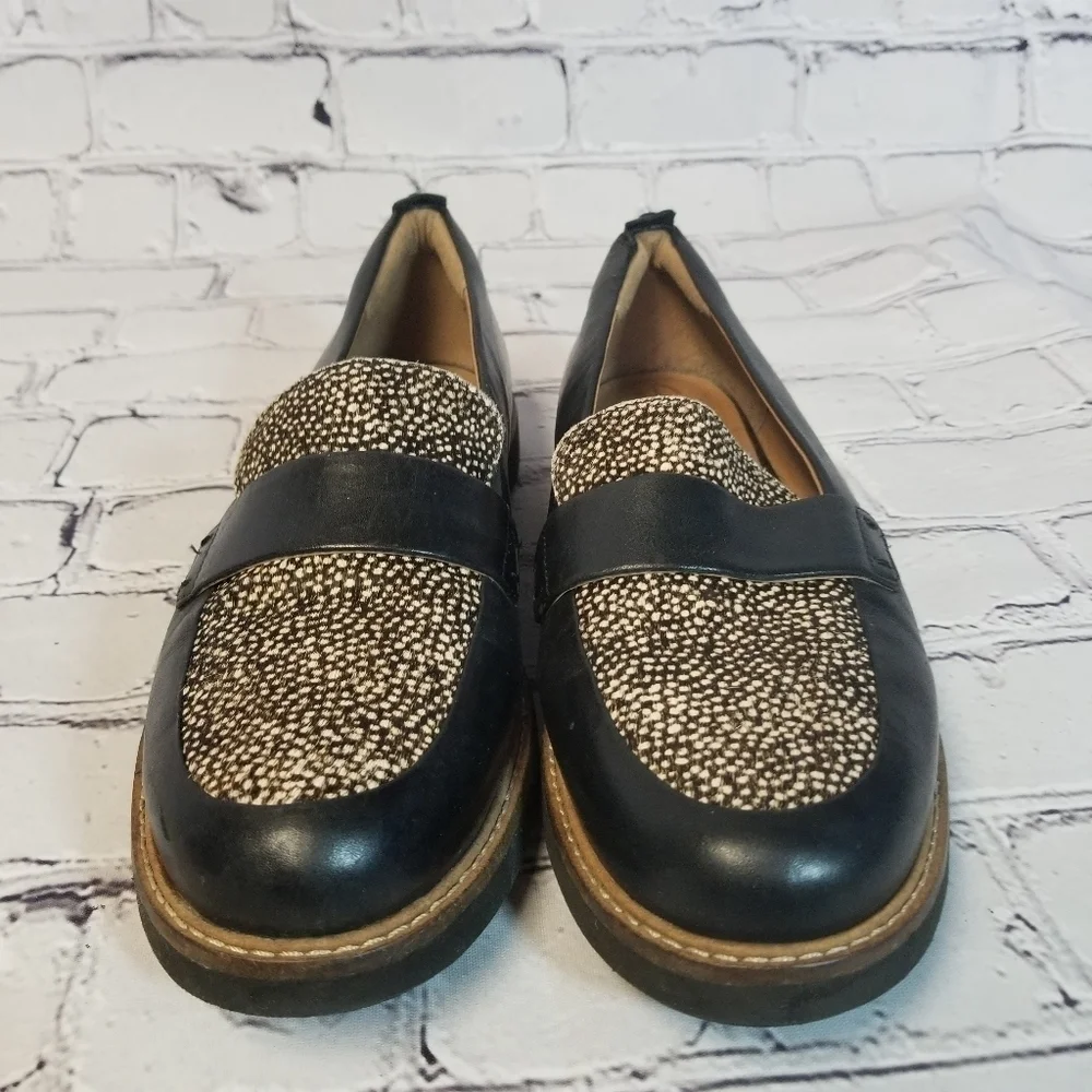 Clarks Glick Avalee black spotted loafers